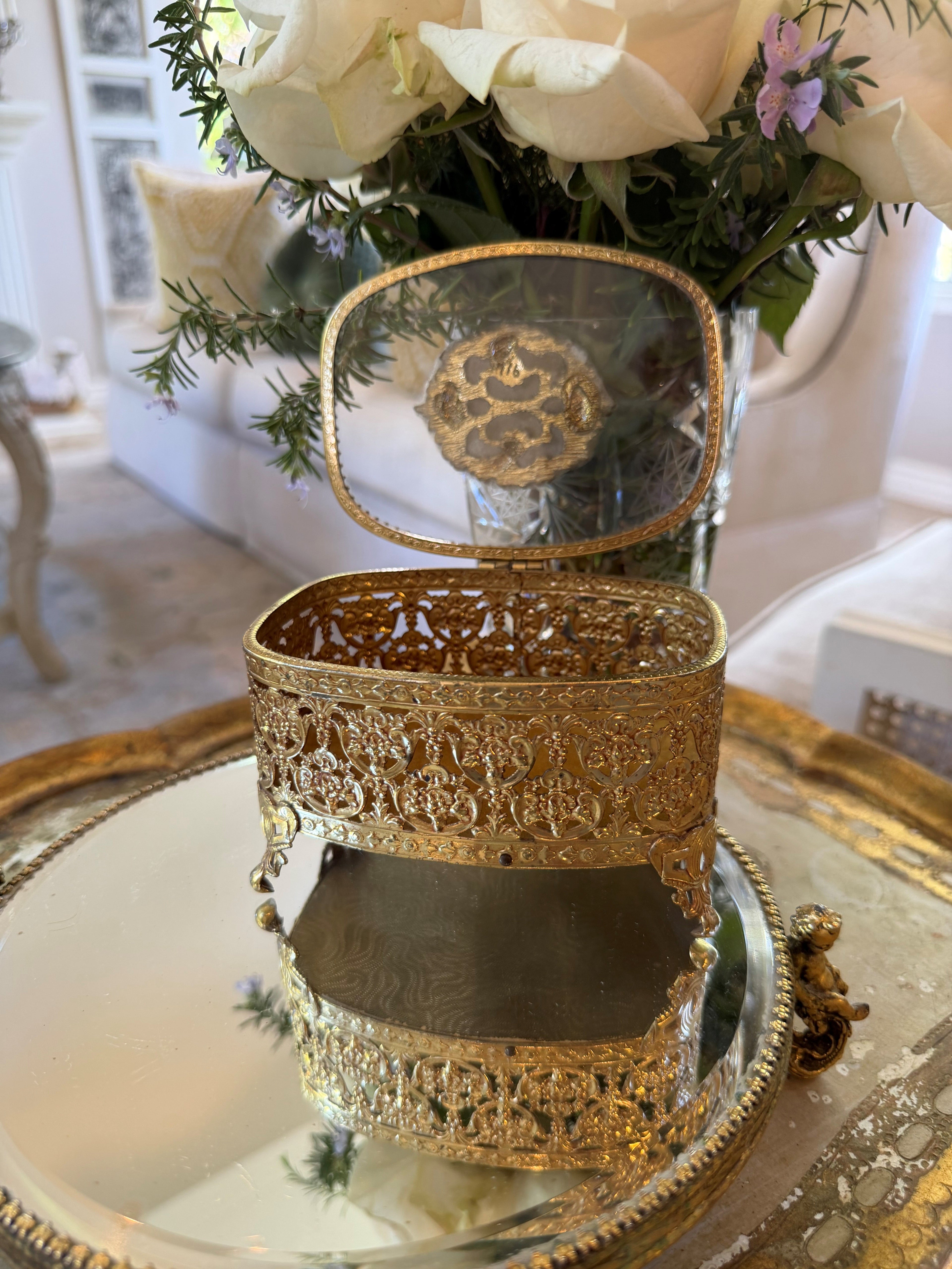 Vintage Ormalu Jewelry Box